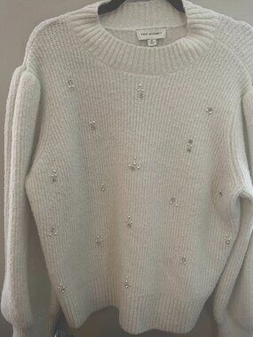 Free Assembly Embellished Cream Sweater XL